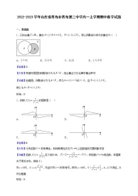 2022-2023学年山东省青岛市青岛第二中学高一上学期期中数学试题（解析版）