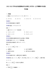 2022-2023学年山东省淄博市桓台县第二中学高一上学期期中考试数学试题（解析版）