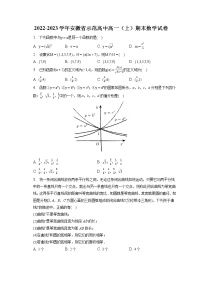 2022-2023学年安徽省示范高中高一（上）期末数学试卷（含答案解析）