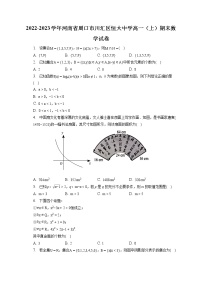 2022-2023学年河南省周口市川汇区恒大中学高一（上）期末数学试卷（含答案解析）