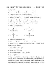 2022-2023学年陕西省宝鸡市教育联盟高一（上）期末数学试卷（含答案解析）