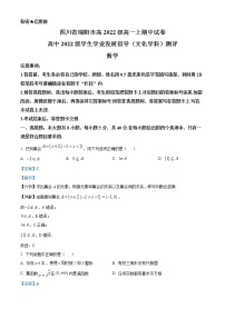 2023绵阳高一上学期期中考试数学含解析