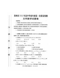 2023郑州高中毕业班第一次质量检测文科数学试卷及参考答案