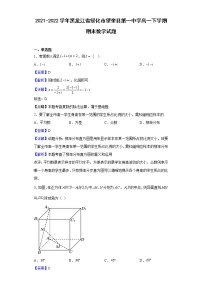 2021-2022学年黑龙江省绥化市望奎县第一中学高一下学期期末数学试题（解析版）