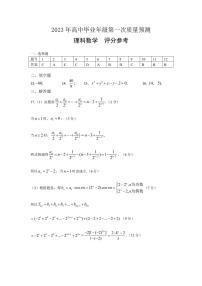 2023年河南省郑州市高中毕业年级第一次质量预测 理科数学试题及答案