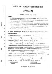 2023届安徽省合肥市高三第一次教学质量检测 数学试题及答案