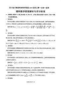 四川省大数据精准教学联盟2023届高三第一次统一监测理科数学试题及答案