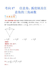 考向17 任意角、弧度制及任意角的三角函数（重点）-备战2023年高考数学一轮复习考点微专题（新高考地区专用）（解析版）