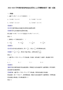 2022-2023学年陕西省宝鸡市金台区高二上学期期末数学（理）试题含解析