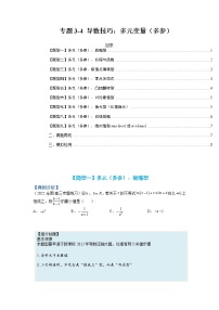 专题3-4 压轴小题导数技巧：多元变量（多参）-高考数学一轮复习热点题型归纳与变式演练（全国通用）