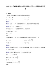 2022-2023学年安徽省安庆市怀宁县新安中学高二上学期期末数学试题（解析版）