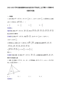 2022-2023学年安徽省滁州市定远县育才学校高二上学期11月期中考试数学试题(解析版)