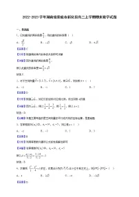 2022-2023学年湖南省娄底市新化县高二上学期期末数学试题（解析版）