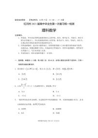 2021届云南省红河州高三毕业生上学期第一次复习统一检测（12月）数学（理）试题 PDF版