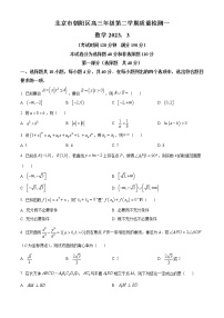 2023北京朝阳区高三下学期一模数学试题含答案