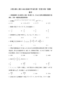 云南省大理、丽江、怒江2023届高三数学第一次复习统一检测试题（Word版附解析）