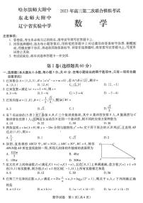 2023年东北三省高三第二次联合模拟考试数学试题+答案