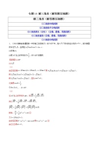 2023年高考数学必刷压轴题（新高考版）专题14 解三角形（解答题压轴题） Word版含解析