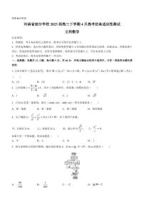 2023届河南省部分学校高三下学期4月高考仿真适应性测试文科数学试题（PDF版）