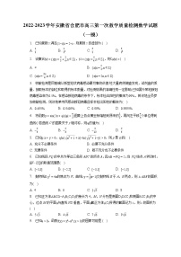 2022-2023学年安徽省合肥市高三第一次教学质量检测数学试题（一模）（含答案解析）