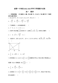 山东省新泰市第一中学东校2022-2023学年高一数学下学期期中考试试题(Word版附答案)