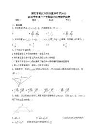 湖北省武汉市部分重点中学2022-2023学年高一下学期期中联考数学试卷（含答案）