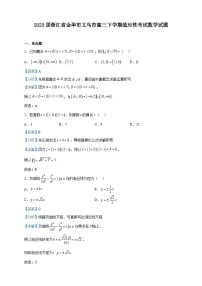 2023届浙江省金华市义乌市高三下学期适应性考试数学试题含解析