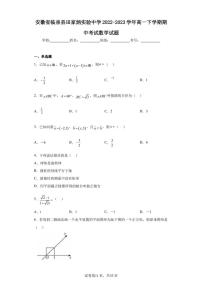 安徽省临泉县田家炳实验中学2022-2023学年高一下学期期中考试数学试题
