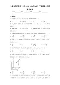 安徽省合肥市第一中学2022-2023学年高一下学期期中考试数学试卷