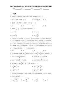 浙江省金华市义乌市2023届高三下学期适应性考试数学试题
