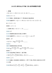 2023届上海市金山中学高三核心素养检测数学试题含解析