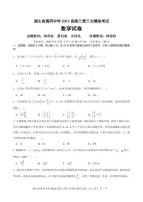 2023届湖北省黄冈中学高三下学期5月第三次模拟考试数学试题及答案