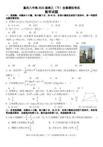 2023届重庆市第八中学高三下学期全真模拟考试（二模）数学试题