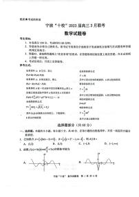 浙江省宁波十校2023届高三下学期3月联考数学试题