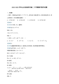 2022-2023学年山东省泰安市高二下学期期中数学试题含解析
