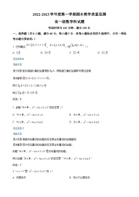 2022-2023学年广东省揭阳市揭东区高一上学期期末数学试题（解析版）