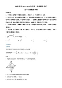 精品解析：甘肃省定西市临洮县临洮中学2022-2023学年高一下学期期中数学试题（解析版）