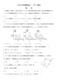 2018北京朝阳高一（下）期末数学（教师版）