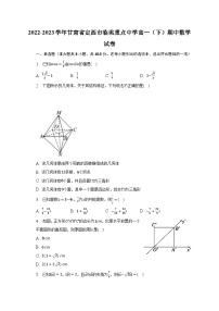 2022-2023学年甘肃省定西市临洮重点中学高一（下）期中数学试卷