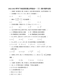 2022-2023学年广东省深圳重点学校高一（下）期中数学试卷（含解析）