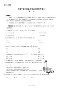 重庆市巴蜀中学2023届高考适应性月考卷（十）数学试题