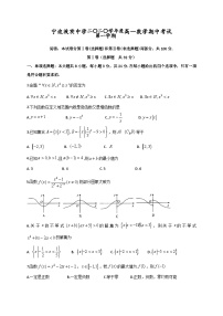 2020-2021学年浙江省宁波市效实中学高一上学期期中考试数学试题