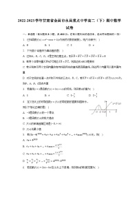 2022-2023学年甘肃省金昌市永昌重点中学高二（下）期中数学试卷