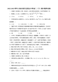 2022-2023学年上海市闵行区重点中学高二（下）期中数学试卷