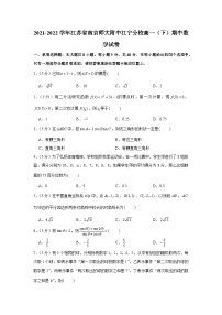 2021-2022学年江苏省南京师大附中江宁分校高一（下）期中数学试卷