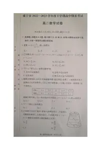 湖北省咸宁市2022-2023高二下学期期末数学试卷+答案
