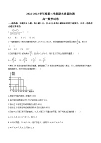 湖北省武汉市江岸区2022-2023学年高一数学下学期期末考试试题（Word版附答案）