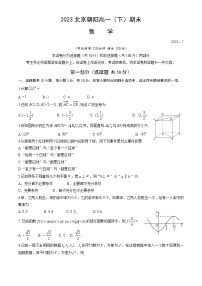 2023北京朝阳高一（下）期末数学试卷
