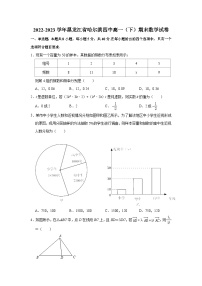 2022-2023学年黑龙江省哈尔滨四中高一（下）期末数学试卷