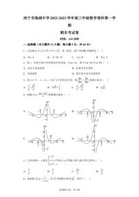 青海省西宁市海湖中学2022-2023学年高三上学期期末考试数学（理）试题